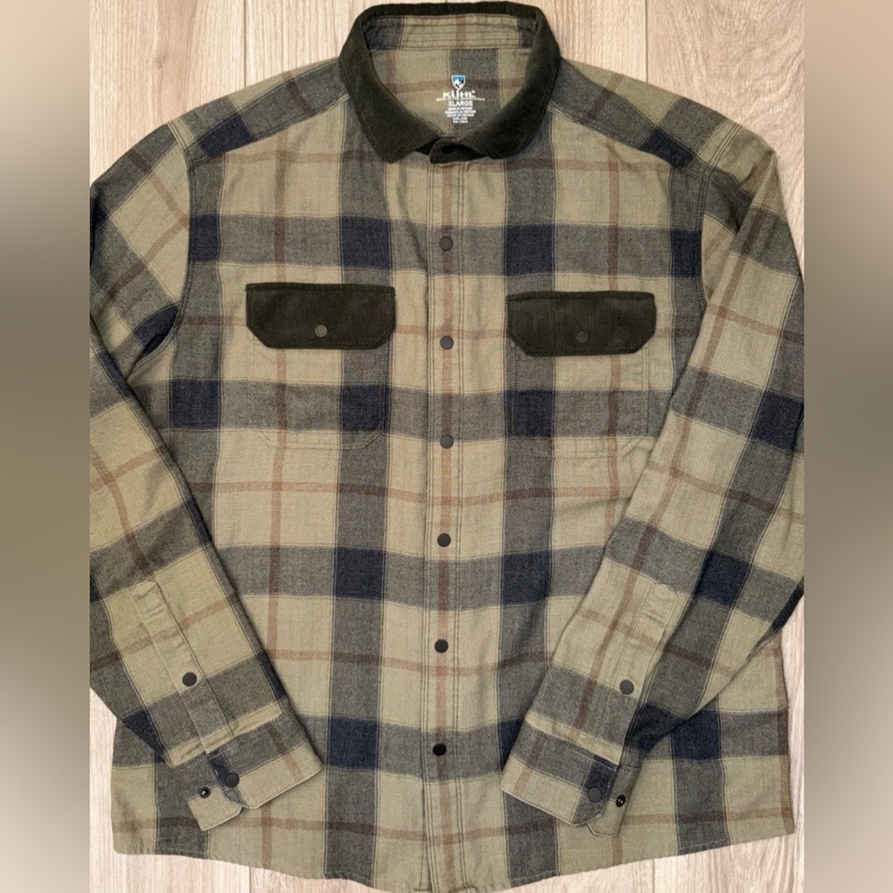 Kuhl Plaid Snap Front Shirt  Mens XL